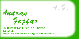 andras fejfar business card